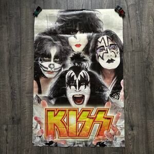 Rare Vintage Colorful KISS Grunge Rock Metal Big Music Poster